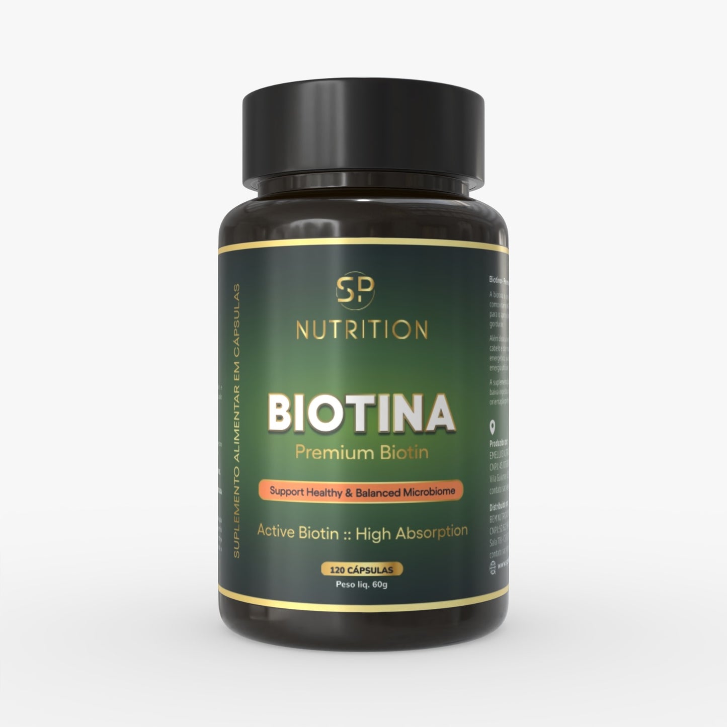 Biotina Premium - 45 mcg - 120 cápsulas - 120 doses